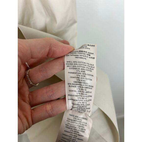 Tory Burch NWT Poplin Polo Dress Pale Sandstone Sz 14 Quiet Luxary Preppy - Picture 11 of 13